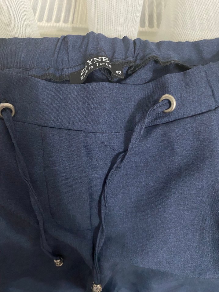 Kadın Lacivert kumaş Pantolon - Görsel 2