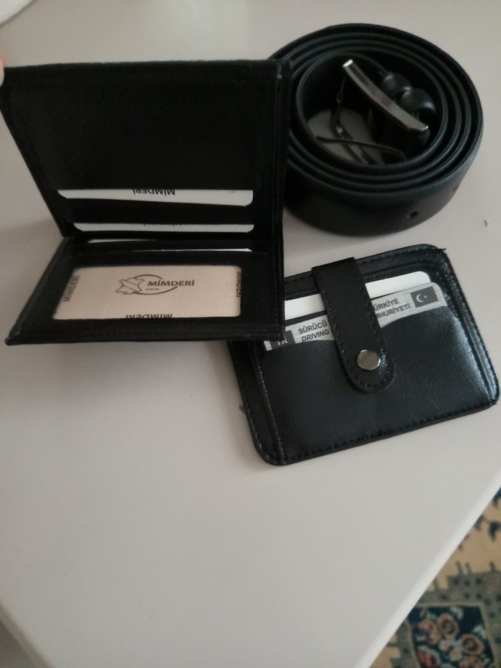 Siyah Deri Erkek Cüzdan ve kartlık - Görsel 2