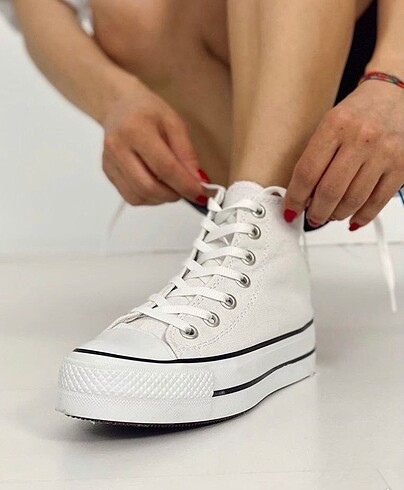 36 Beden beyaz Renk Converse Platform Taban