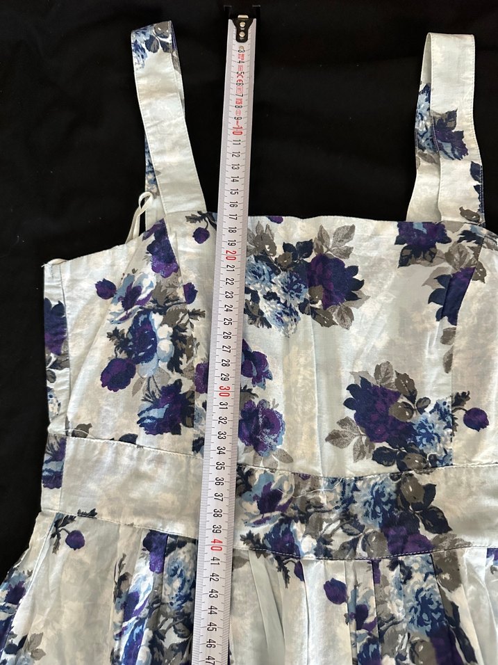 Çiçek Desenli askılı  Midi Elbise - Görsel 2