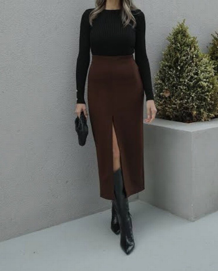 yırtmaçlı kalem etek - Görsel 2