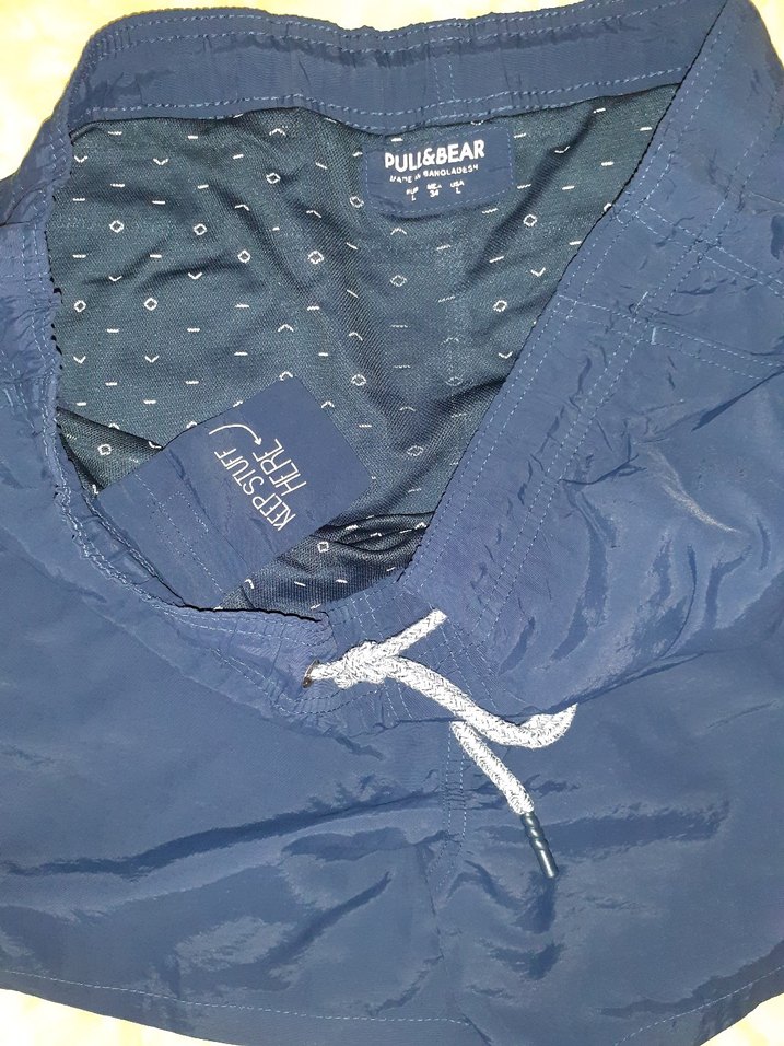 Mavi Mini Erkek Yüzme Şortu Fermuarlı Cepli - Görsel 2