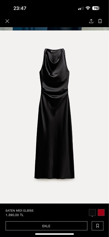 Zara Zara saten elbise