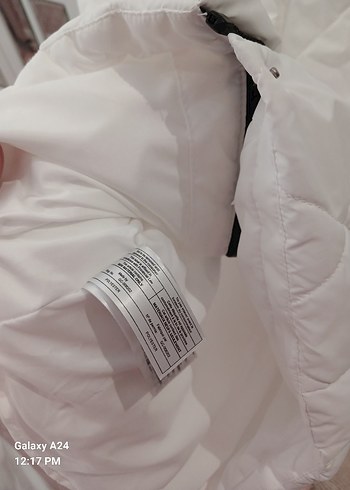 sifir gibi Beyaz Kapüşonlu Fermuarlı kiz çocuk Yelek - Görsel 5