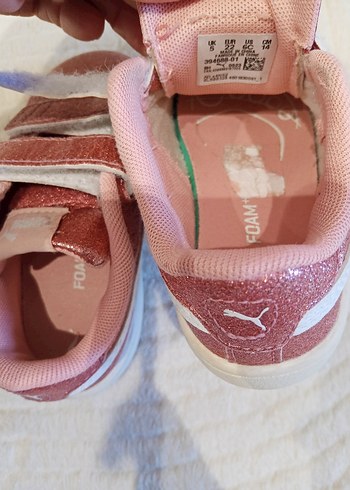 orjinal puma pembe simli parlak Kız Çocuk Pembe Parlak Puma Spor - Görsel 6