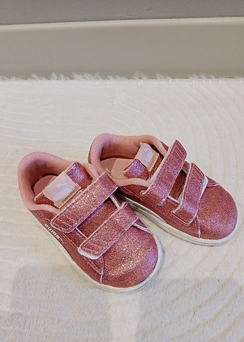 orjinal puma pembe simli parlak Kız Çocuk Pembe Parlak Puma Spor - Görsel 7
