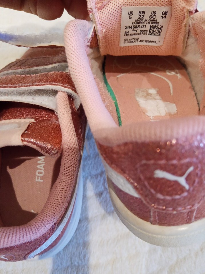 orjinal puma pembe simli parlak Kız Çocuk Pembe Parlak Puma Spor - Görsel 5