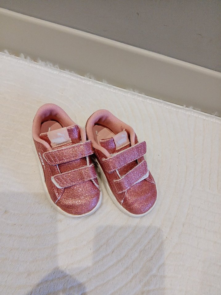 orjinal puma pembe simli parlak Kız Çocuk Pembe Parlak Puma Spor - Görsel 4