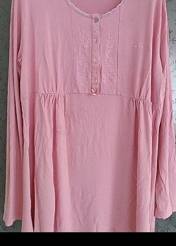 Pembe Uzun Kollu Kadın lohusa Pijama Takımı sabah 3 parça lohusa - Görsel 3