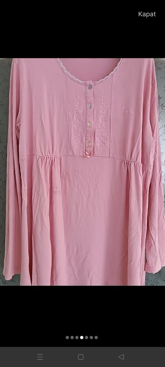 Pembe Uzun Kollu Kadın lohusa Pijama Takımı sabah 3 parça lohusa - Görsel 3