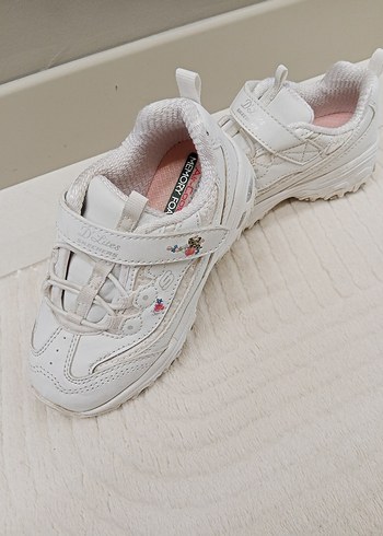 orjinal skechers Kız Çocuk Beyaz Nakışlı Cırtlı Spor Ayakkabı 26 - Görsel 2