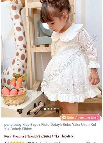 Le Mabelle miniaf bebe yaka 2 yaş fisto elbise 