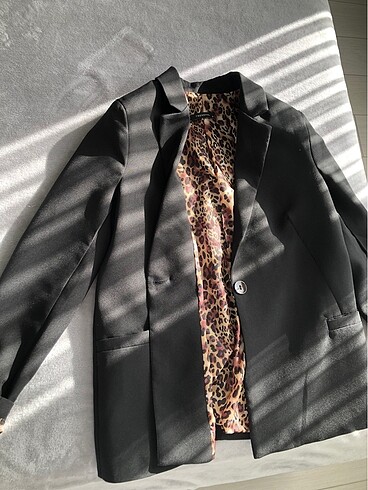 Trendyol & Milla Siyah leopar blazer ceket