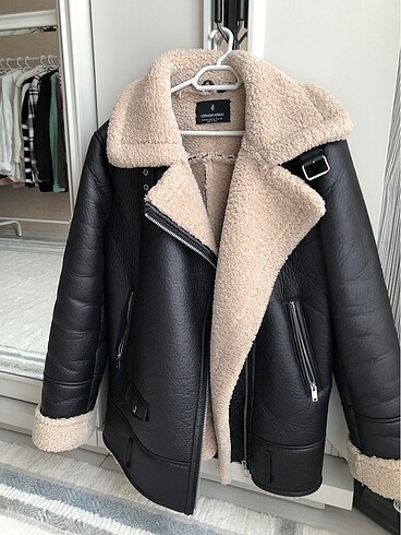 Stradivarius içi kürklü biker ceket