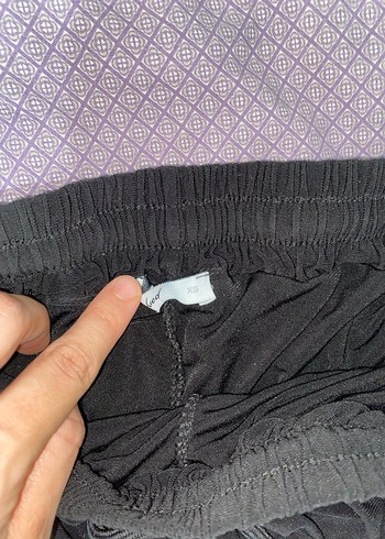 Siyah Fırfırlı Mini şortlu Etek - Görsel 5