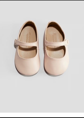 Toz Pembe Kız Çocuk Deri Babet - Görsel 2