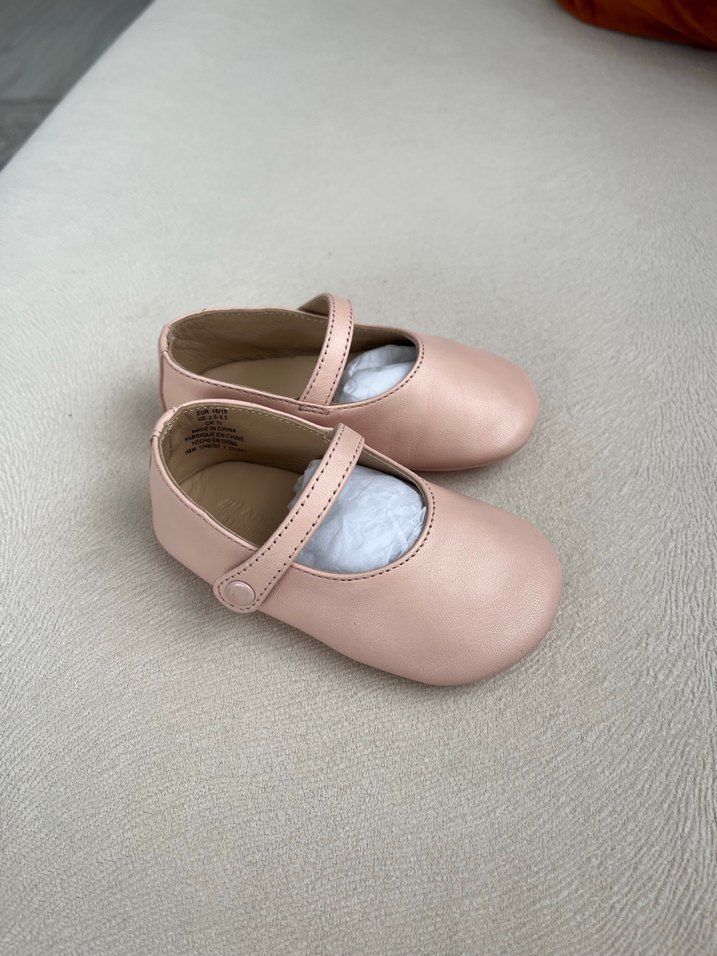 Toz Pembe Kız Çocuk Deri Babet - Görsel 5