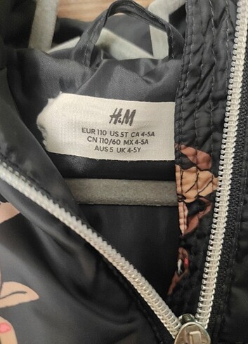 H&M Kız Çocuk Şişme Mont tavşanlı 