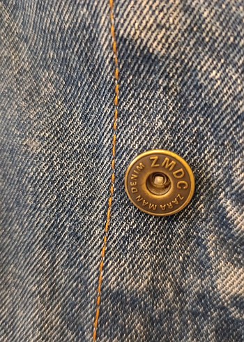 l Beden mavi Renk Zara erkek Mavi Düğmeli Denim kot ceket
