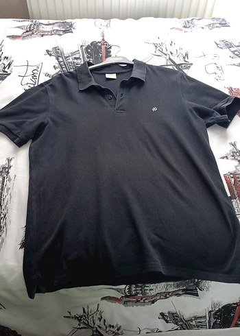 Siyah Pamuklu Kısa Kollu Polo Tişört