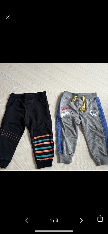 9-12 Ay Beden Erkek bebek 2 adet pantolon/pijama altı