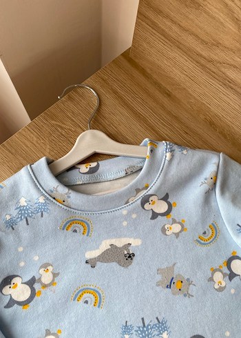 Bebek Mavi Baskılı Pijama Takımı - Görsel 2