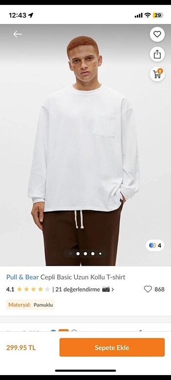 Pull & Bear Basic Uzun Kollu T-Shirt