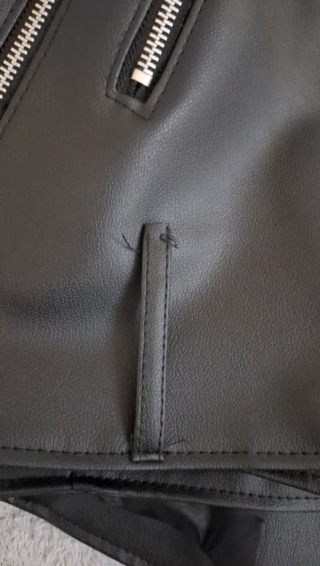 Kadın Siyah Deri Biker Ceket - Görsel 3