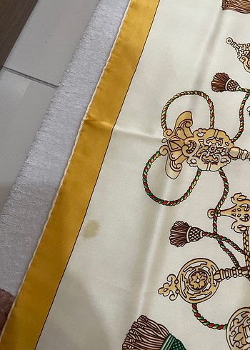 Dantel Detaylı Çok Renkli İpek Eşarp - Görsel 2