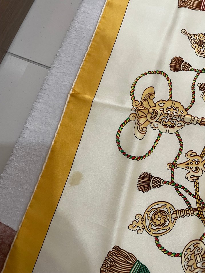 Dantel Detaylı Çok Renkli İpek Eşarp - Görsel 2