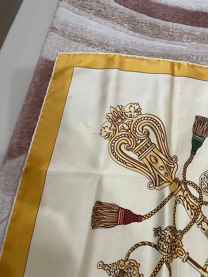 Dantel Detaylı Çok Renkli İpek Eşarp - Görsel 3