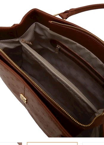 Klasik Zarif Kahverengi Deri Kadın Çanta - Görsel 9