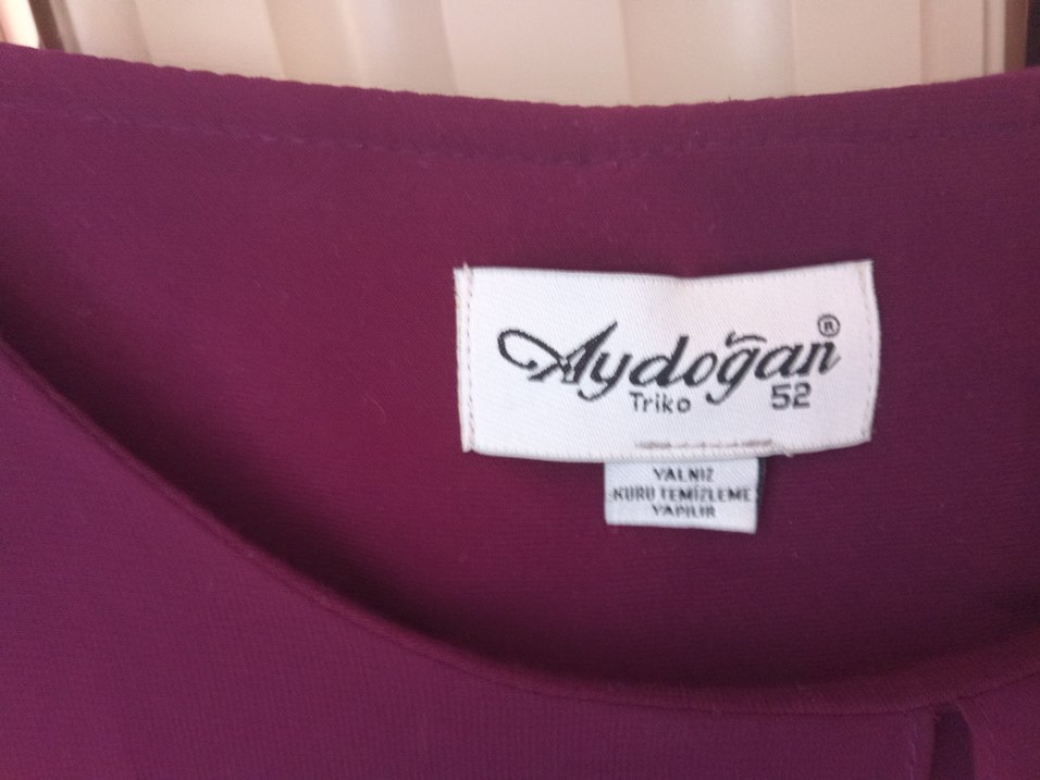 mor  Uzun Nakışlı Kadın Elbise - Görsel 4