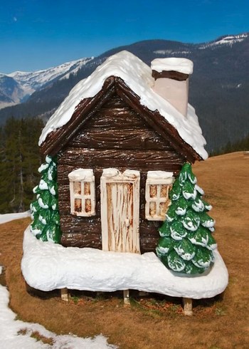 Renkli Kahverengi Ev Figürin tütsü - Görsel 5