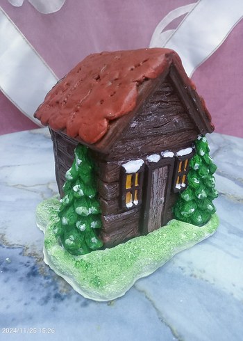 Renkli Kahverengi Ev Figürin tütsü - Görsel 3