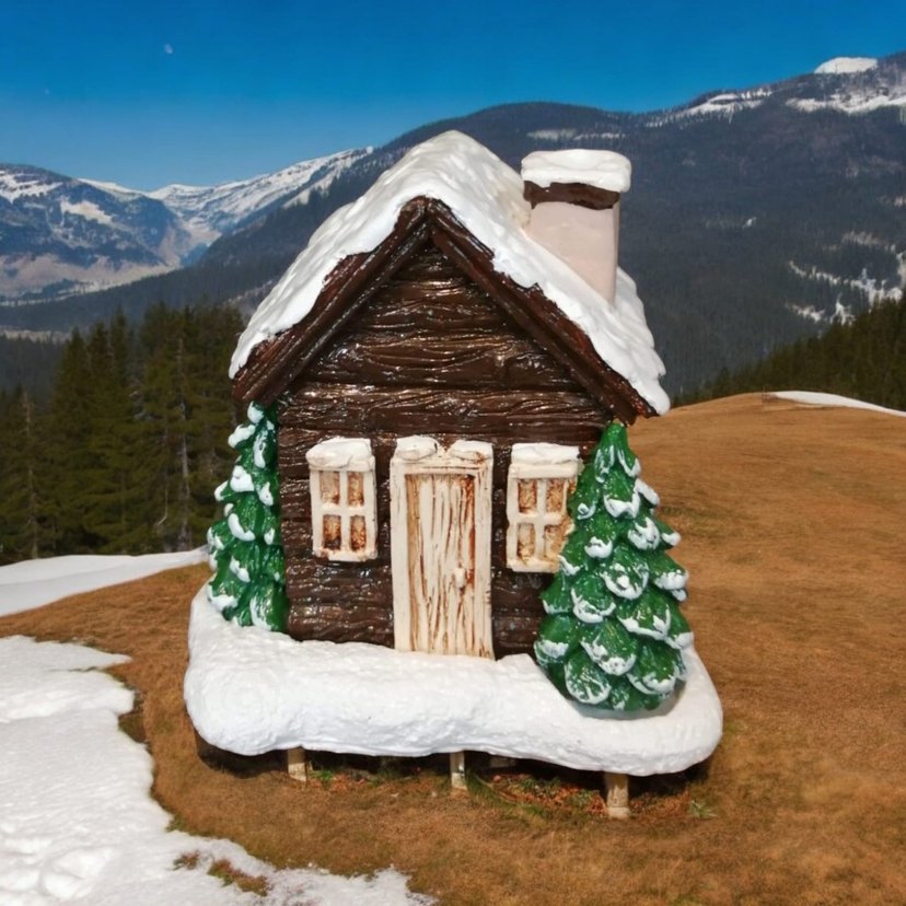 Renkli Kahverengi Ev Figürin tütsü - Görsel 5