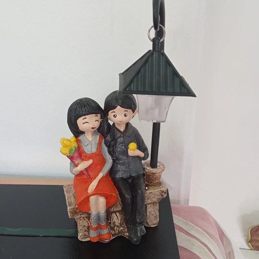 Sokak lambası görünümlü ışıklı Renkli Turuncu Figür Çift - Görsel 3