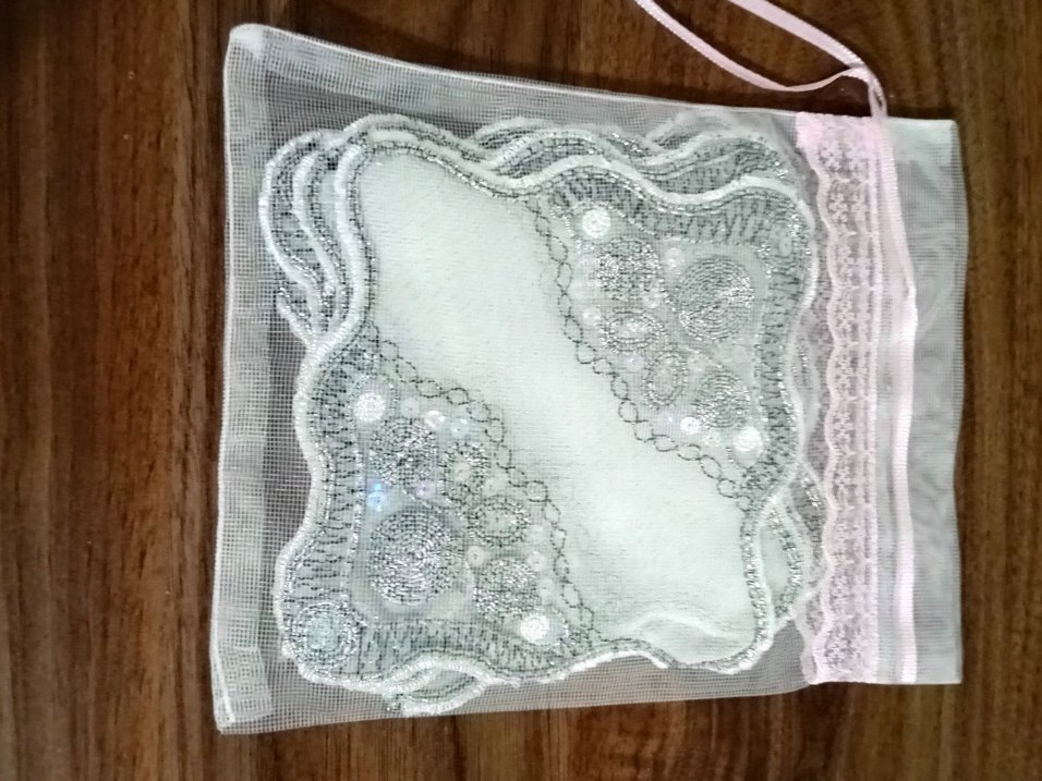 Bohem Gümüş İşlemeli kahve sunum Peçeteler - Görsel 3