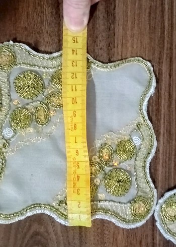 Bohem İşlemeli Altın Detaylı kahve sunum peçetesi - Görsel 3