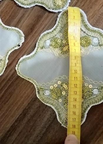 Bohem İşlemeli Altın Detaylı kahve sunum peçetesi - Görsel 4