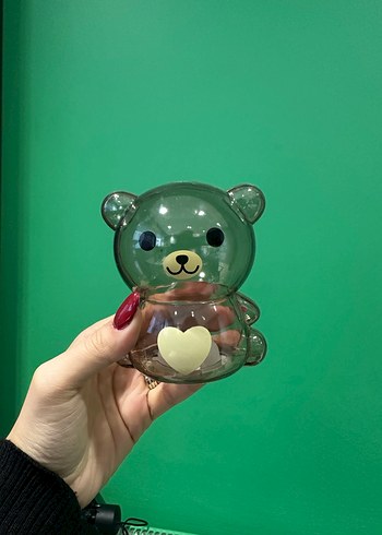 Pastel Yeşil Ayıcık Şekilli Bebek kumbarası
