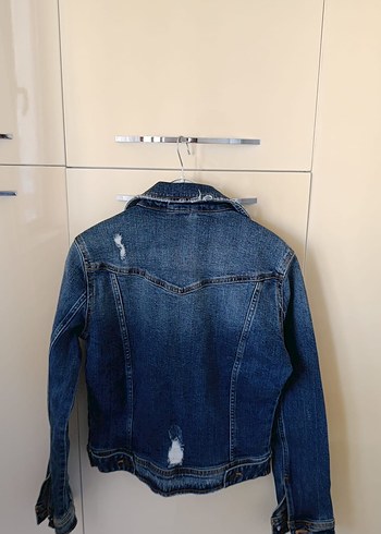 Zara Kadın Mavi Kısa Kollu Denim Ceket - Görsel 2