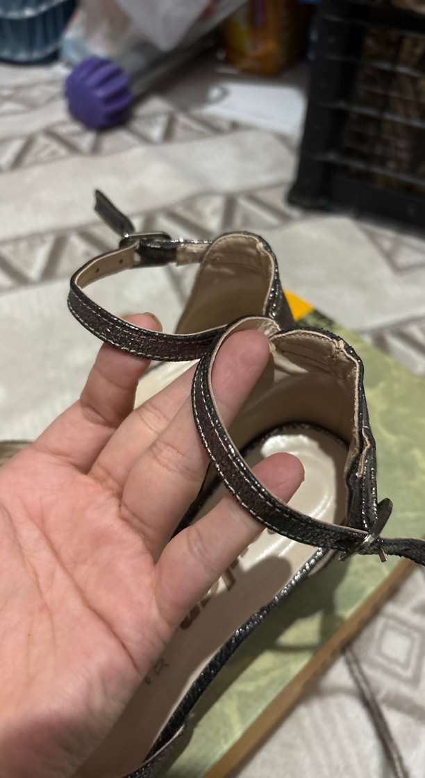 Gri simli Desenli Tokalı Topuklu Kadın Ayakkabı - Görsel 3