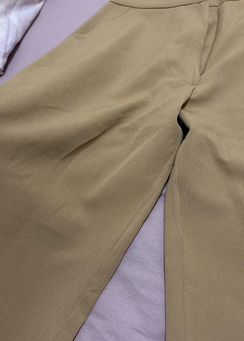 Bej Kadın Normal Kesim Kumaş Pantolon - Görsel 2