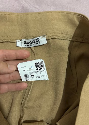 Bej Kadın Normal Kesim Kumaş Pantolon - Görsel 3