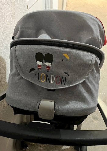 9- 18 kg Beden gri Renk Gri ve kırmızı bebek arabası