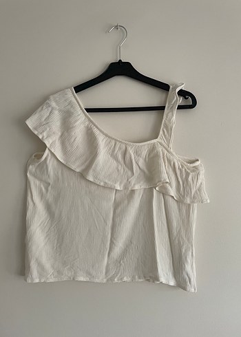 Tek Omuz Fırfırlı Bluz - Görsel 3