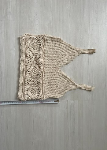 Örgü Bohem Crop Bluz - Görsel 5