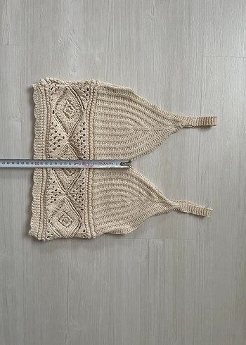 Örgü Bohem Crop Bluz - Görsel 3