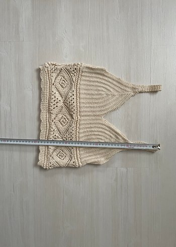 Örgü Bohem Crop Bluz - Görsel 4